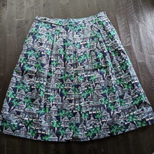 Boden A-Line Skirt in Blue and Green